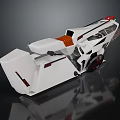 Futuristic Sleek White Vehicle With Red Accents And Single Seat Design