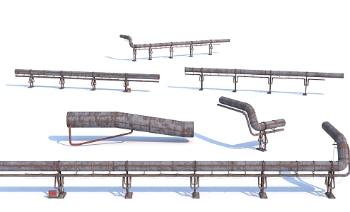 Modern Industrial Pipeline Steel Pipeline Sewage Fee Water Pipeline Industrial Chemical Equipment Steel Plant Equipment Cement Plant Pipeline Equipment 3d model