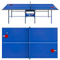 Blue Ping Pong Table With Net Paddles And Balls For Sports Equipment