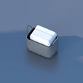 Gray Fabric Storage Box With Handle For Storing White Tissues In Household Supplies