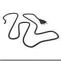 Two Flexible Coiled Electric Wires With Plug Ends On White Background