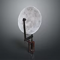 Sturdy White Circular Equipment With Black And Brown Mounted Stand Structure