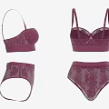 Elegant Purple Lace Pattern Lingerie Set With Bra And Panty Design
