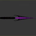 Futuristic Sci Fi Weapon with Purple Glowing Blade and Black Handle Design