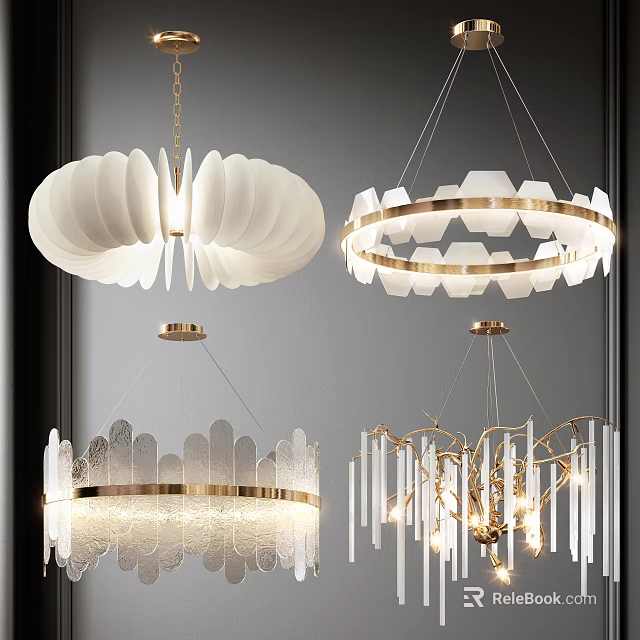 Modern Chandeliers With Elegant Designs And Gold Accents For Home Decor 3d model 