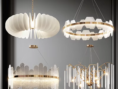 Modern Chandeliers With Elegant Designs And Gold Accents For Home Decor 3d model