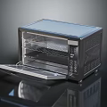 Modern Countertop Electric Oven With Transparent Glass Door Open Rack And Control Panel