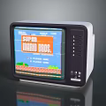 Old School Retro TV Showing Super Mario Bros Classic Game Screen