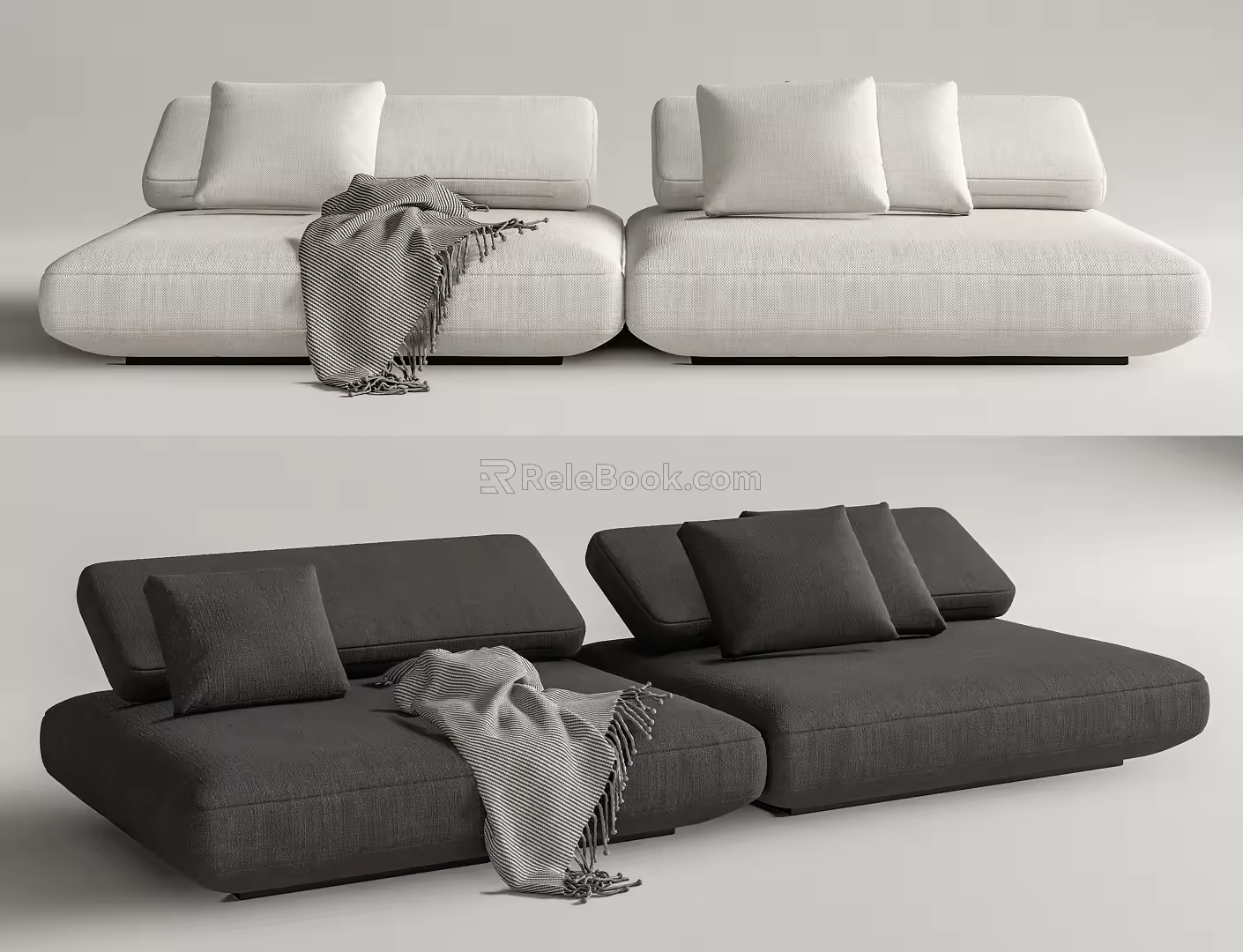Modern double sofa 3d model