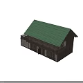 Historic Traditional Building With Green Roof Wooden Structure Stone Walls Balcony And Wooden Interior Details