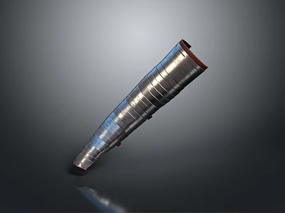 Silver Metallic Conical Fashion Apparel With Red Accents And Shiny Surface 3d model