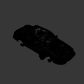 Old Blue Sedan Car With Missing Wheels And Worn Body Condition