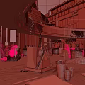 Illuminated Commercial Street with Multi storey Buildings Shops Dining Areas and Green Plants Evening Atmosphere