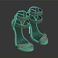 Stylish Elegant Leather High Heel Sandals With Crossover Straps Design