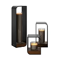 Decorative Wall Decor With Black Frame Wooden Base And Burning Candles