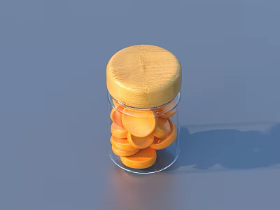 Biscuit Food Canned Snacks Glass Jar Casual Snacks 3d model