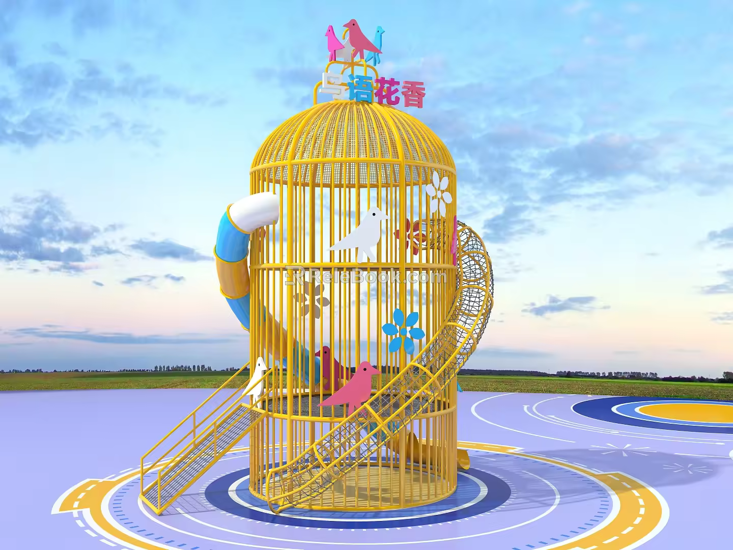Slide combination climbing combination amusement equipment 3d model