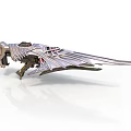 Futuristic Metallic Mechanical Wing Shaped Weapon With Detailed Structure 3D Render 3d model