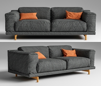 Modern Muuto Double Sofa Modular Sofa 3d model