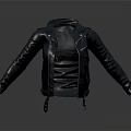 Stylish Black Leather Jacket With Hooded Design And Zipper For Modern Casual Wear