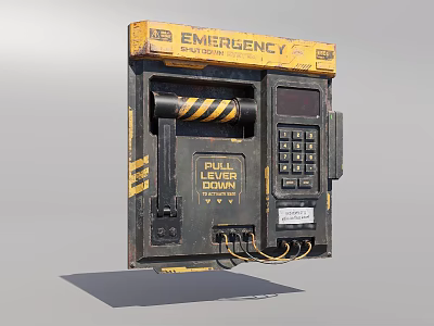 Emergency Household Electrical Appliance With Pulled Down Cable And Numeric Keypad 3d model