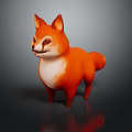 3D Rendered Orange Fox With White Chest On Simple Gray Background