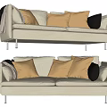 Modern double sofa sofa 3d model
