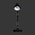 Modern Adjustable Metal Desk Lamp With Silver Shade And Round Base 3d model