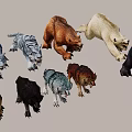 Realistic Wild Animal Models Including Tigers Bears And Wolves In Various Poses