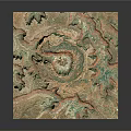 Square Decorative Relief Panel With Spiral Pattern And Colorful Textured Surface