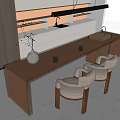 Quiet Bar Table Island Table 3d model