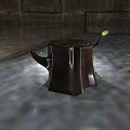 Stone Wood Teapot With Stump Design And Green Leaves Decorative Piece