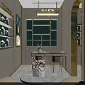 Elegant Luxury Jewelry Store Interior With Gold Display Cases Bright Lighting And Marble Floor