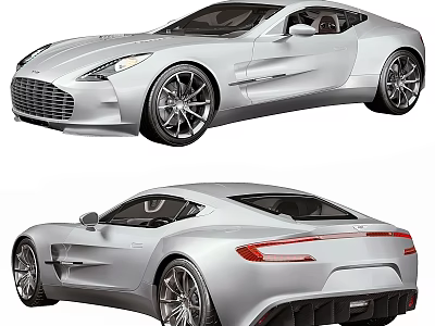 Silver Sleek Sports Car With Modern Aerodynamic Body And Alloy Wheels Design 3d model