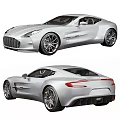 Silver Sleek Sports Car With Modern Aerodynamic Body And Alloy Wheels Design
