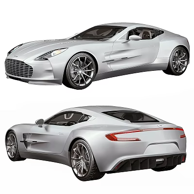 Silver Sleek Sports Car With Modern Aerodynamic Body And Alloy Wheels Design 3d model