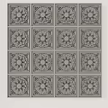 Intricate Floral Carved Square Decorative Panels Arranged in Grid Pattern for Interior Design 3d model