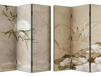 new chinese style screen 3d model