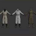 Three Different Color Long Coats With Belt And Pockets For Daily Life Use