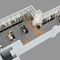 Modern Clothing Store Interior With Display Racks Mannequins And Table Plant
