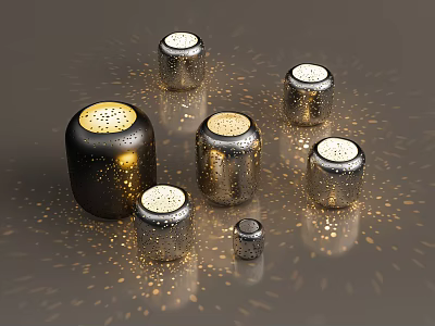 Modern metal hole lamp atmosphere lamp art table lamp star lamp decorative lamp 3d model