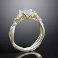 Modern Gold Ring Design With Large Diamond Centerpiece And Elegant Curved Band