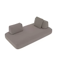 Modern Light Beige Fabric Sofa With Multiple Cushions For Living Room 3d model