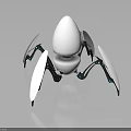 Advanced Space Exploration Robotic Probe With White Egg Shaped Body And Mechanical Legs 3d model