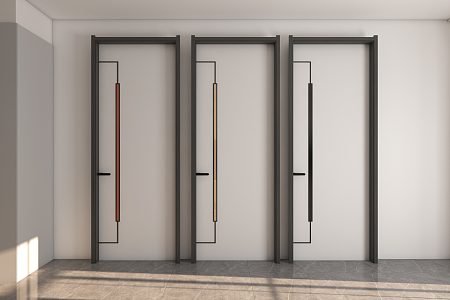 Modern swing door interior door 3d model