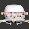 Cute Cartoon Panda Character With Pink Flower Headdress Yellow Floral Decorations And Blue Outfit