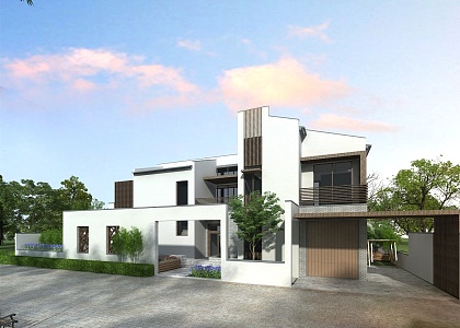 Modern single-family villa 3d model