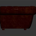 Classic Red Leather Tufted Armchair With Rolled Arms And Decorative Button Details