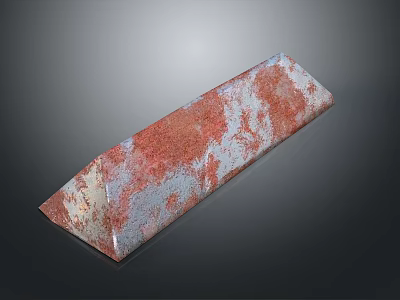 Long Rectangular Red And White Textured Household Living Decorative Mat 3d model