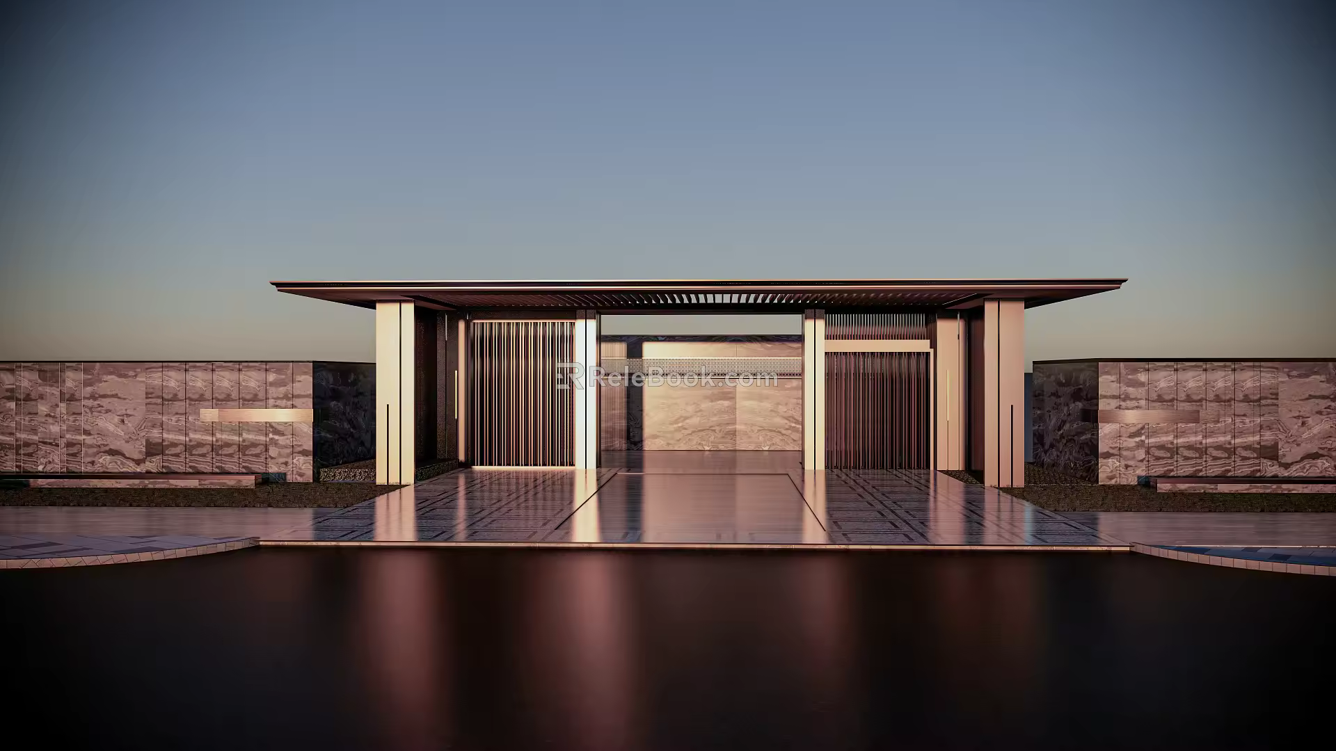 new chinese style gate 3d model